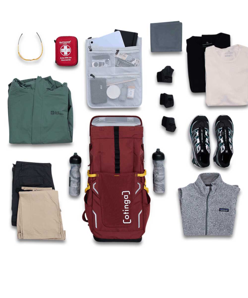 OTINGA Bundle: Bike and Hike Fahrrad-Rucksack + Lenkertasche