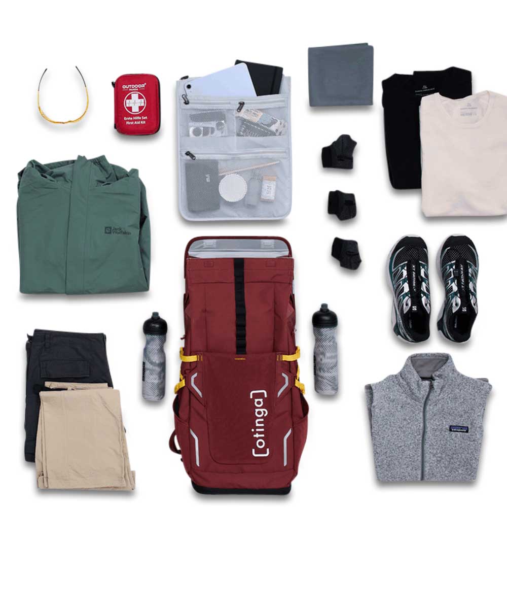 OTINGA Bundle: Bike and Hike Fahrrad-Rucksack + Lenkertasche