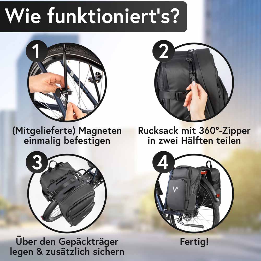 VALKENTAL ValkBusiness 3-in-1 bicycle bag 22L