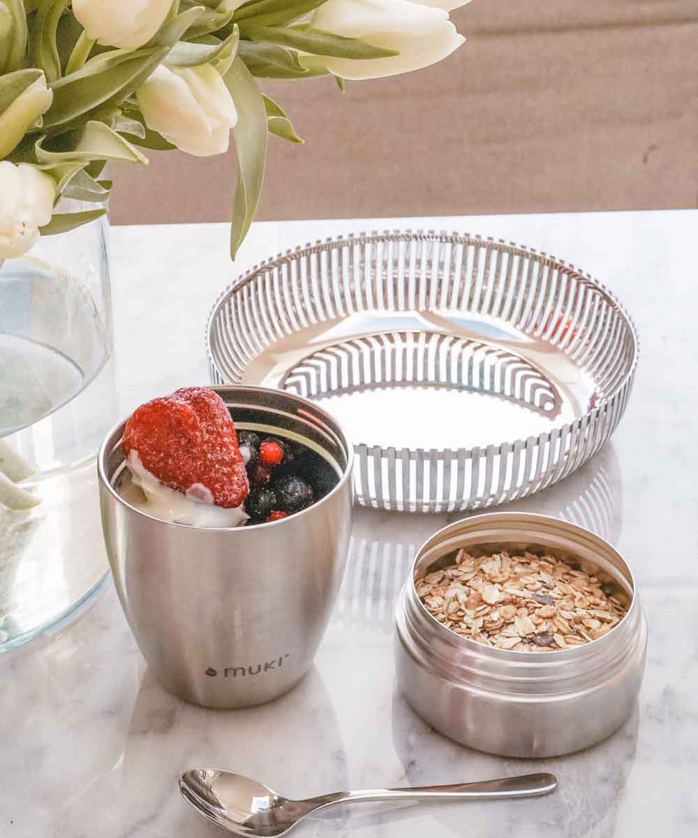 FLSK muki snack pot 300ml + 250ml stainless steel