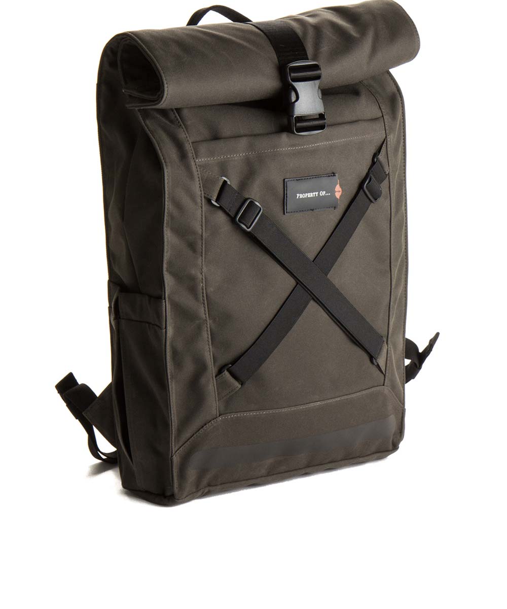 Property of Bike Pack Lenny roll top backpack made from recycled PET bottles