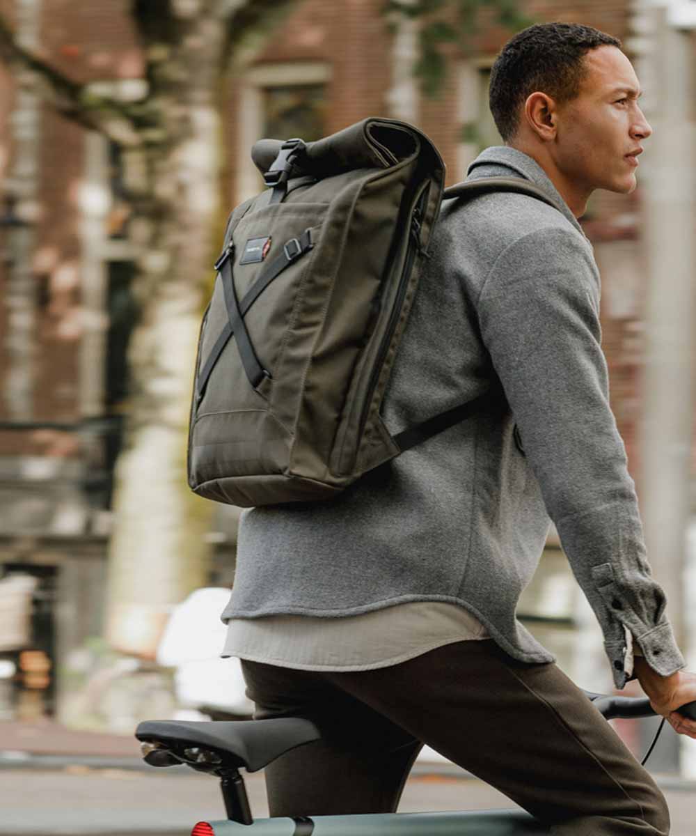 Property of Bike Pack Lenny roll top backpack made from recycled PET bottles