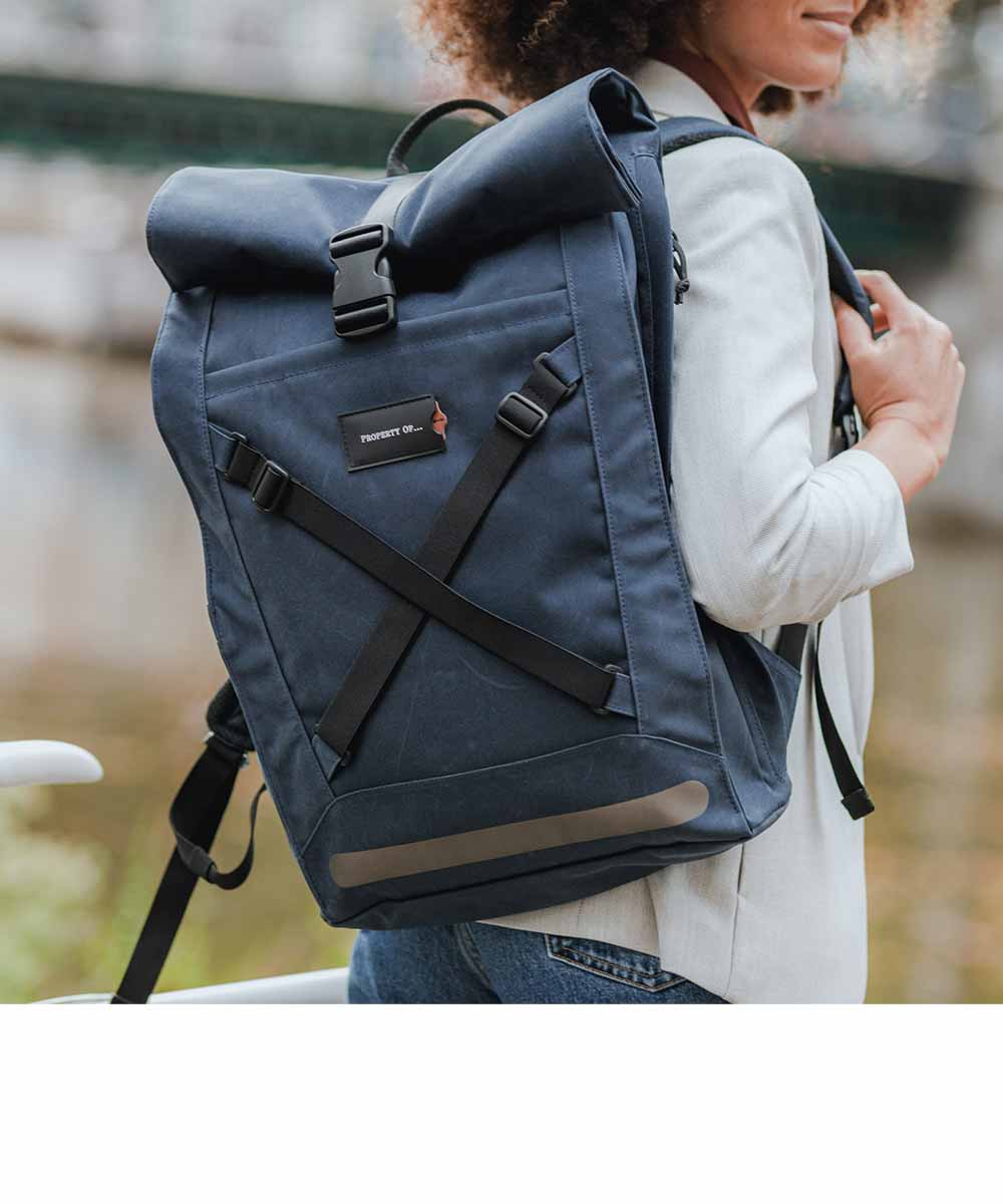 Property of Bike Pack Lenny roll top backpack made from recycled PET bottles