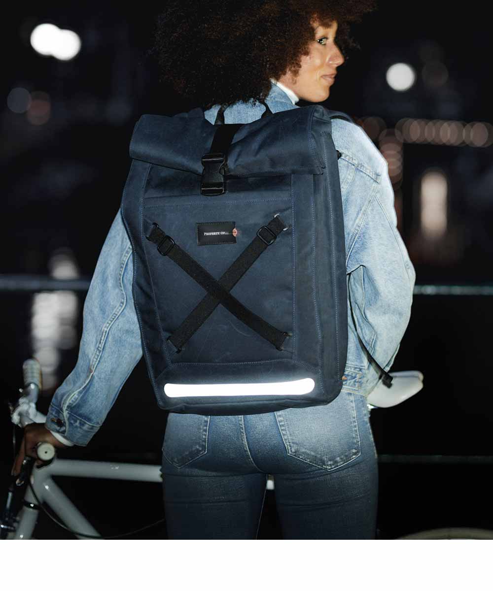 Property of Bike Pack Lenny roll top backpack made from recycled PET bottles
