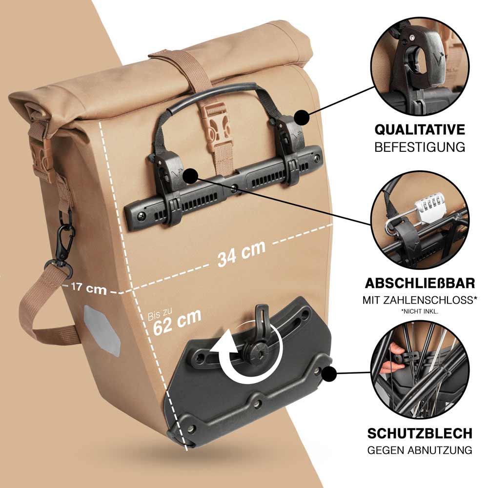 VALKENTAL ValkOcean 2-in-1 Fahrradtasche 22-28L