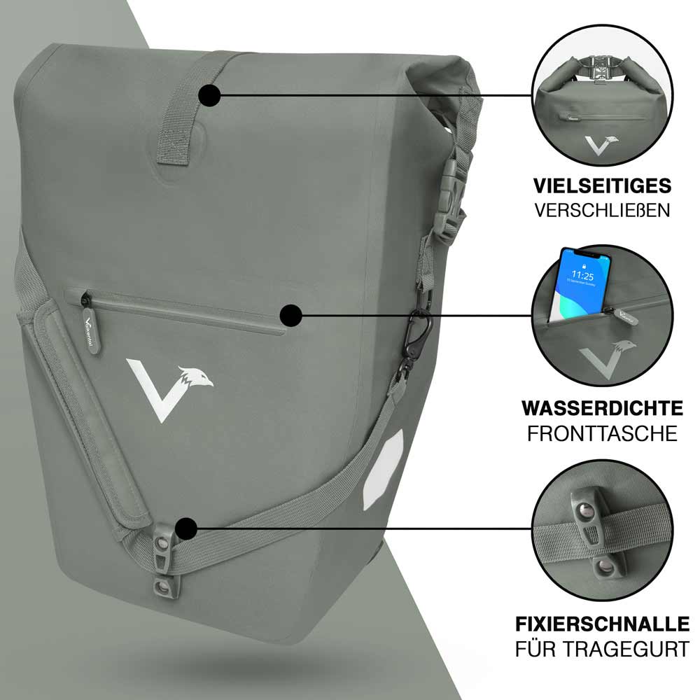 VALKENTAL ValkOcean 2-in-1 Fahrradtasche 22-28L