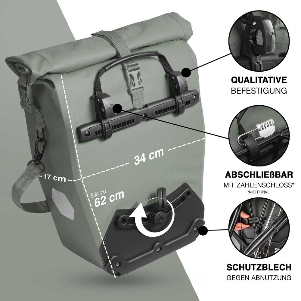 VALKENTAL ValkOcean 2-in-1 Fahrradtasche 22-28L