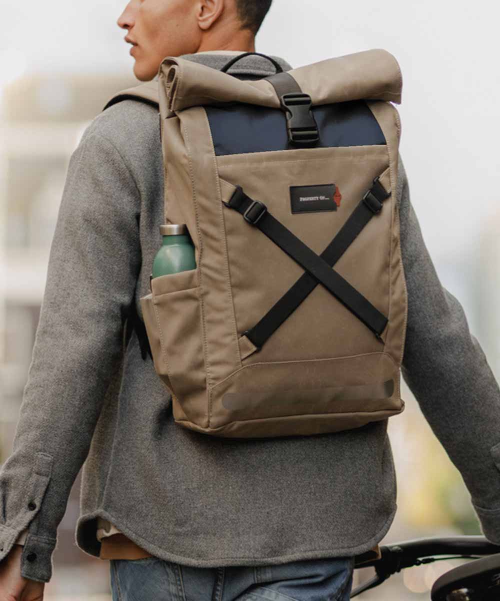 Property of Bike Pack Lenny roll top backpack made from recycled PET bottles